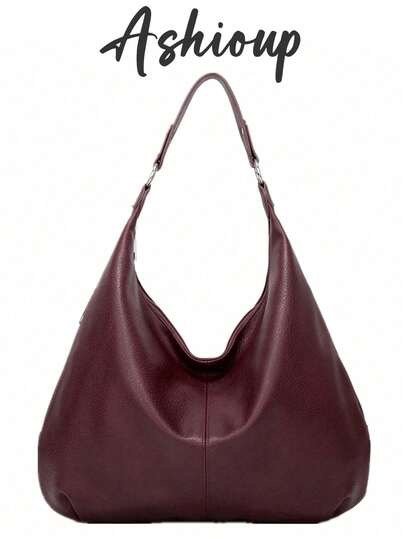 Burgundy vintage slouchy shoulder hobo bag at SHEIN