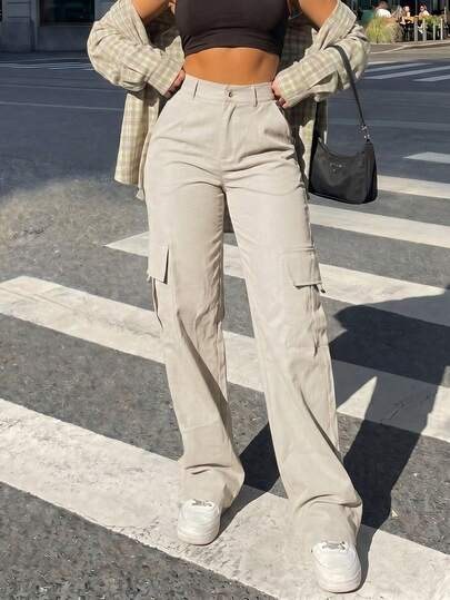 Beige Cargohose bei SHEIN