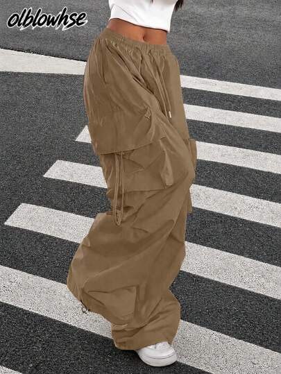 Khaki-Parachute-Cargohose bei SHEIN