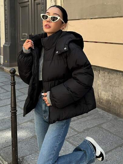 Schwarze Pufferjacke bei SHEIN